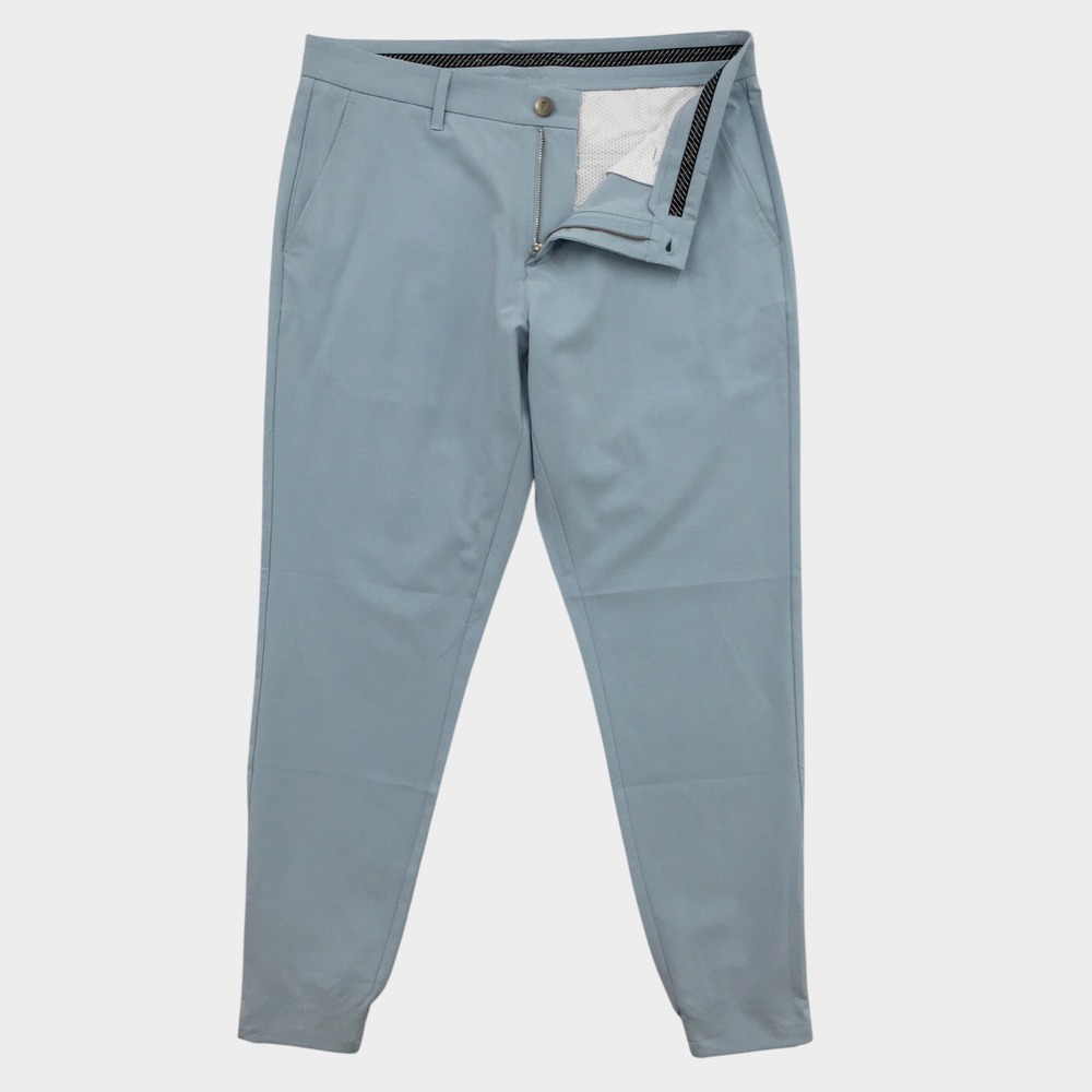 Primo Golf Pants Mens 34 Regular Blue Jogger Tapered Ankle Zip Performance Chino
